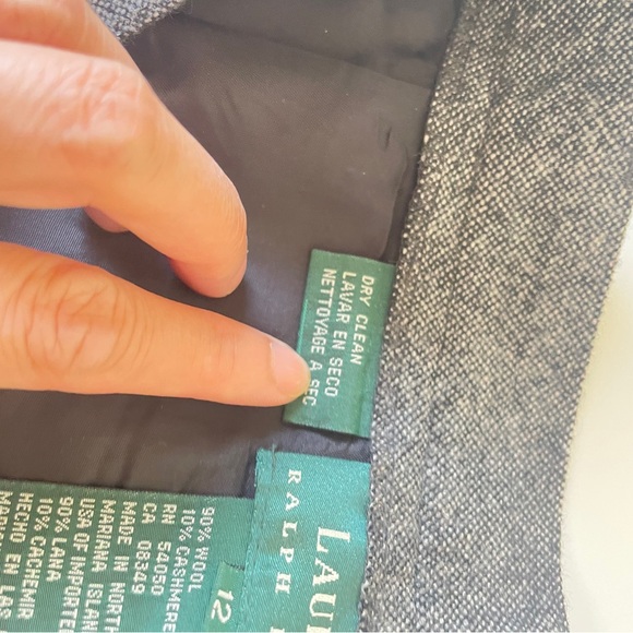 Lauren Ralph Lauren Wool Plaid Pleated Trouser Pant Gray SZ 12 - Picture 5 of 11